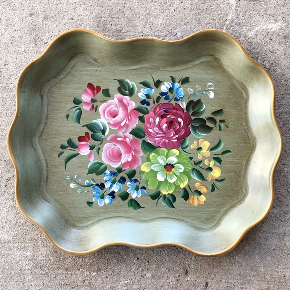 Other - Vintage | Tole Scalloped Tray
